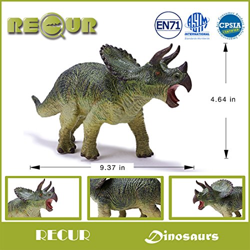 RECUR Dinosaurio Triceratops Juguetes jurásicos,Juguete Dinosaurio Modelo de estatuilla: Figuras de acción de Dinosaurio jurásico realistas Regalo de colección Ideal prehistórico para niños