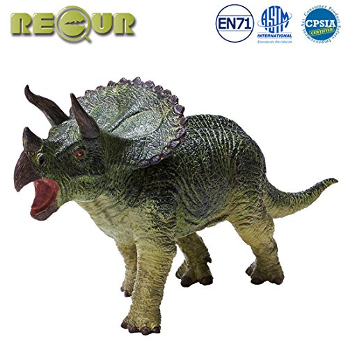 RECUR Dinosaurio Triceratops Juguetes jurásicos,Juguete Dinosaurio Modelo de estatuilla: Figuras de acción de Dinosaurio jurásico realistas Regalo de colección Ideal prehistórico para niños