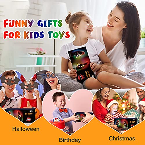 Regalos para Niños Niñas Niño LED Guantes - Juguetes Niños 5-15 Años Niños, Regalos para Niños Niña 5-15 Años Fiesta de Cumpleaños, Halloween, Navidad Regalos