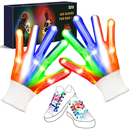 Regalos para Niños Niñas Niño LED Guantes - Juguetes Niños 5-15 Años Niños, Regalos para Niños Niña 5-15 Años Fiesta de Cumpleaños, Halloween, Navidad Regalos