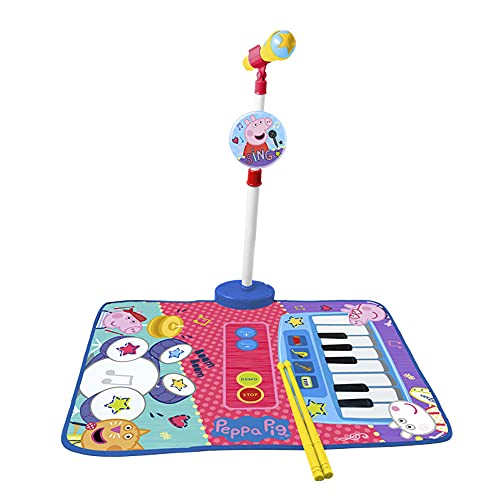 REIG- Inazuma Eleven Alfombra Bateria y Piano Peppa Pig con Micro de pie y Baquetas, Multicolor (698010)