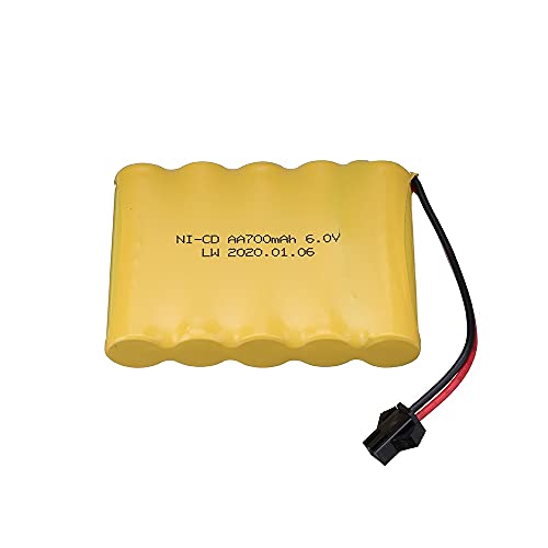 Rentable 6v 700mah AA NI-CD Batería Compatible con RC Toy Instalaciones de seguridad de juguetes eléctricos Batería de juguete eléctrica Paquete de baterías de 6v SM PLUG ( Color : Yellow )