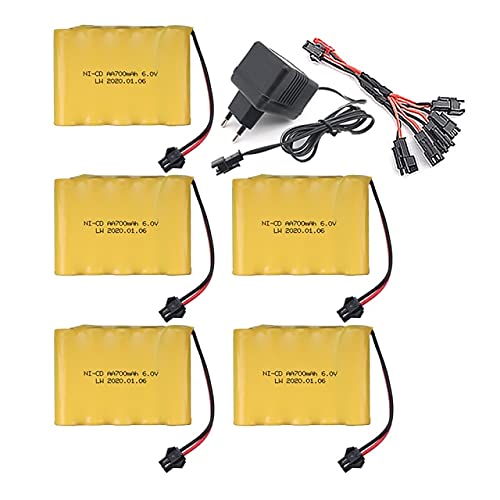 Rentable 6v 700mah AA NI-CD Batería Compatible con RC Toy Instalaciones de seguridad de juguetes eléctricos Batería de juguete eléctrica Paquete de baterías de 6v SM PLUG ( Color : Yellow )