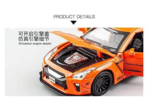 Réplica De Coche 1:32 Modelo De Coche De Juguete Fundido A Presión para Vehículos De Simulación De Metal Nissan Skyline Ares GTR R34 R35 (Color : Azul)