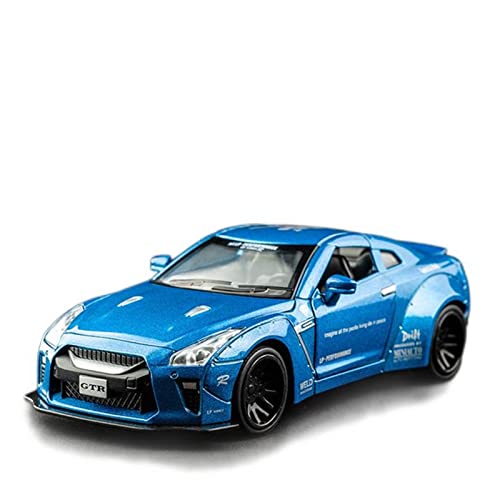 Réplica De Coche 1:32 Modelo De Coche De Juguete Fundido A Presión para Vehículos De Simulación De Metal Nissan Skyline Ares GTR R34 R35 (Color : Azul)