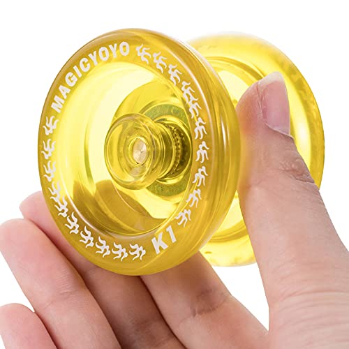 Responsive YoYo MAGIC YOYO K1-Plus with Yoyo Bag/Sack + 3 Strings and Yo-Yo Glove Gift (Crystal yellow)