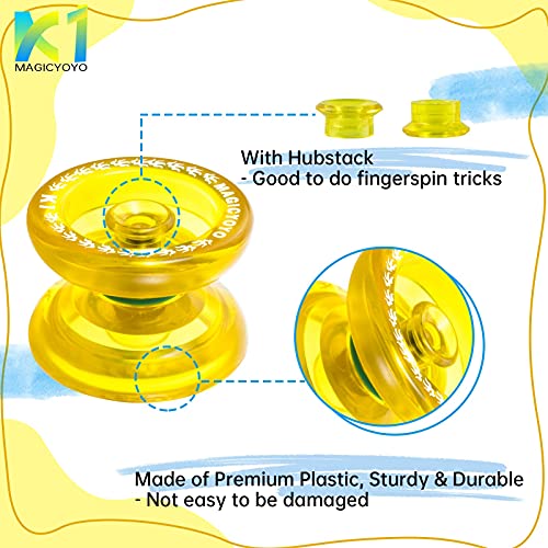 Responsive YoYo MAGIC YOYO K1-Plus with Yoyo Bag/Sack + 3 Strings and Yo-Yo Glove Gift (Crystal yellow)