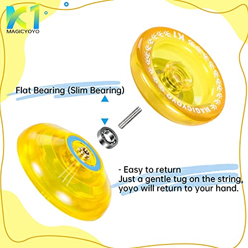 Responsive YoYo MAGIC YOYO K1-Plus with Yoyo Bag/Sack + 3 Strings and Yo-Yo Glove Gift (Crystal yellow)