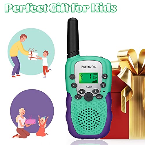 Retevis RA618 Walkie Talkies para Niños, Juguetes, Regalos para Niños de 6 a 12 Años, Niñas, 8 Canales, Linterna VOX, Walky Talky, para Niños, Escondite, Camping, Senderismo, Excursión de Primavera