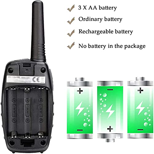 Retevis RT628 Walkie Talkies Niños Fácil de Usar Largo Alcance Recargable Walky Talky para Niños de 3 a 12 Juguete de Regalo para Senderismo, Camping, Jardín, Actividades al Aire Libre (1 Par, Negro)