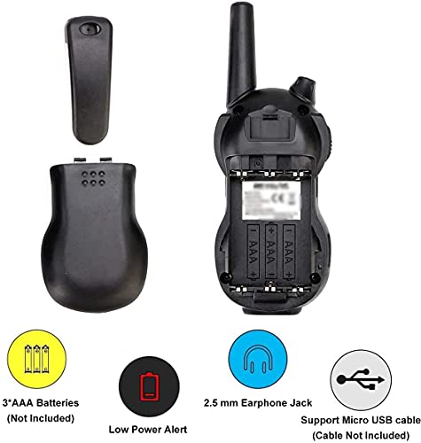 Retevis RT638 Walkie Talkies Niños, Juguetes para Niño, Regalos para Niñas de 6 a 12 Años, Linterna con Pilas VOX, Ideal para Cámping y Aventuras en Parque (1 Par, Azul)