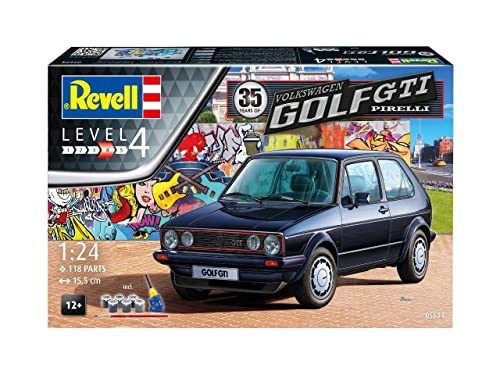 Revell 05694 12 Maqueta de 35 Years Volkswagen Golf GTI Tapicería en Escala 1: 24, Niveles 4