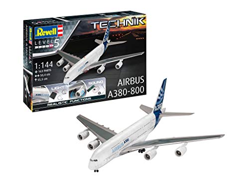 Revell GmbH 00453 Airbus A380-800 Technik - Kit de plástico con electrónica y Sonido, Color Blanco, 1:144