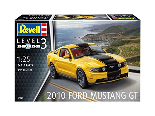 Revell Revell-2010 Maqueta 2010 Ford Mustang GT, Kit Modelo, Escala 1:25 (7046)(07046), Multicolor, 19,2 cm de Largo