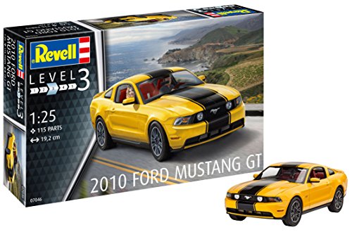 Revell Revell-2010 Maqueta 2010 Ford Mustang GT, Kit Modelo, Escala 1:25 (7046)(07046), Multicolor, 19,2 cm de Largo