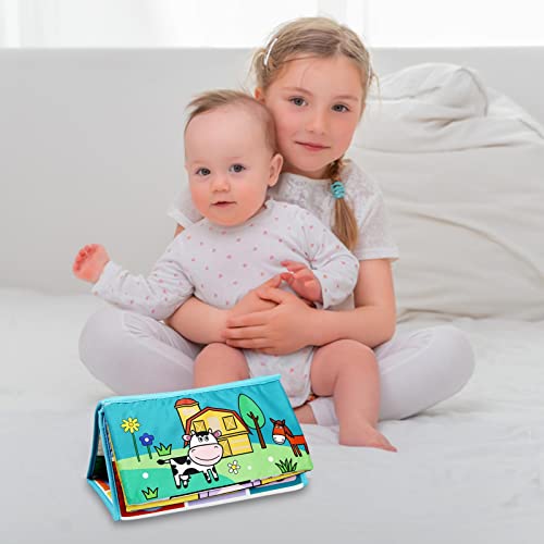 REXLIS Espejo de Piso Tummy Time, Libros de Tela Arrugada de Doble Alto Contraste, Juguetes para bebés en Blanco y Negro, para niños de 0 a 3 años 23.6 * 10.2 Pulgadas