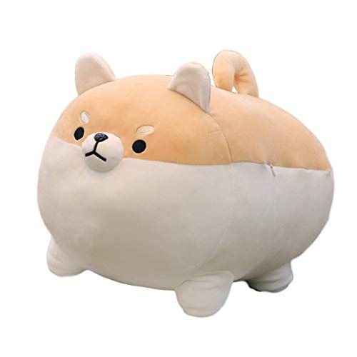 Richoyster Algodón Suave Perrito de Peluche de Juguete muñeca de algodón Grande y Gordo Shiba Inu Corgi Almohada Cachorro Perro Siesta Almohada Larga