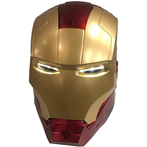 Ricnoc Casco de Iron Man de Los Vengadores de Marvel Legends,Superhéroe Iron Man Casco Máscara＜55 Cm,Máscaras Luminosos Cascos de Halloween Cosplay Película,ABS