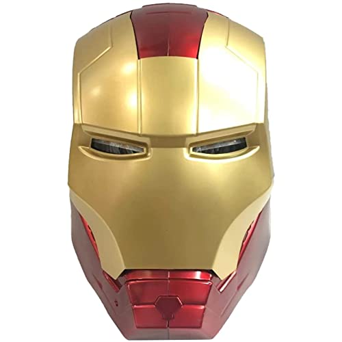 Ricnoc Casco de Iron Man de Los Vengadores de Marvel Legends,Superhéroe Iron Man Casco Máscara＜55 Cm,Máscaras Luminosos Cascos de Halloween Cosplay Película,ABS