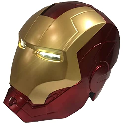 Ricnoc Casco de Iron Man de Los Vengadores de Marvel Legends,Superhéroe Iron Man Casco Máscara＜55 Cm,Máscaras Luminosos Cascos de Halloween Cosplay Película,ABS