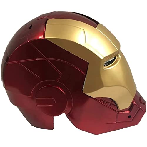 Ricnoc Casco de Iron Man de Los Vengadores de Marvel Legends,Superhéroe Iron Man Casco Máscara＜55 Cm,Máscaras Luminosos Cascos de Halloween Cosplay Película,ABS