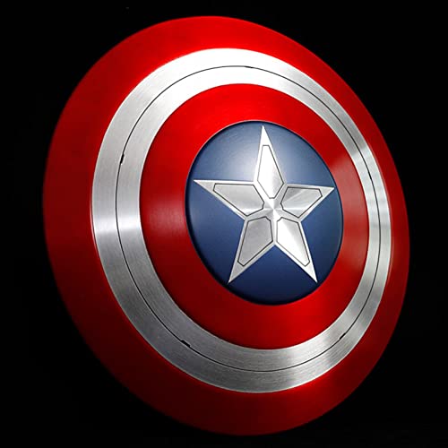 Ricnoc Escudo Capitan America Metal Adulto Escudo de Superhéroe Halloween Adultos Barra de Escudo Decoración para Colgar en la Pared/Recoger