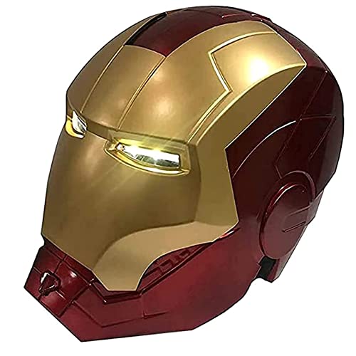 Ricnoc Iron Man Casco Máscara,Vengadores de Marvel Legends Casco de Iron Man＜55 Cm,Superhéroe ABS Máscaras Luminosos Cascos de Halloween Cosplay Película,Red