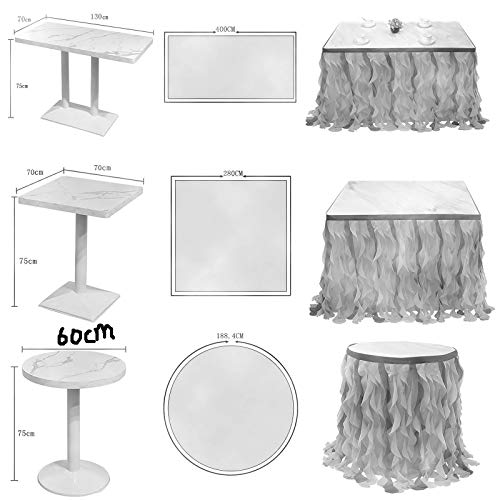 rismart Multicapa Tul Falda de Mesa Tutu Ropa por Cumpleaños Boda Fiestas, Decoración de Cama Blanco,77 H x L 275 cm