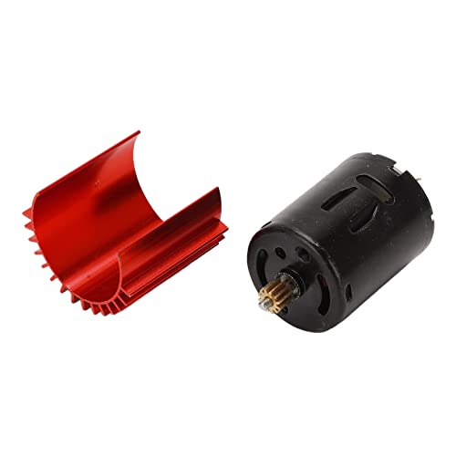 RiToEasysports Motor de Coche RC, Aleación de Aluminio de Alta Velocidad de 52000 RPM Y Motor 370 de Material de Cobre + Radiador para Piezas de Actualización de Coche WPL D12 RC(Rojo)