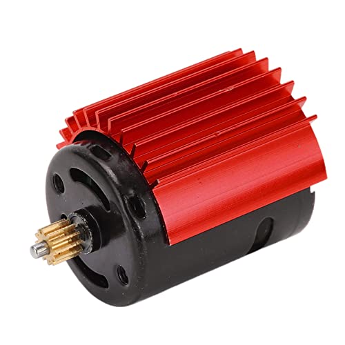 RiToEasysports Motor de Coche RC, Aleación de Aluminio de Alta Velocidad de 52000 RPM Y Motor 370 de Material de Cobre + Radiador para Piezas de Actualización de Coche WPL D12 RC(Rojo)