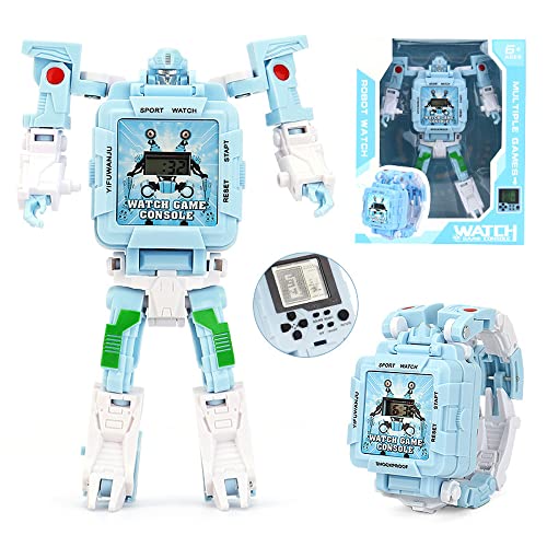 Robot Transformable Game Watch for Kids, Relojes de juguetes electrónicos geniales creativos, relojes de muñeca digitales de múltiples colores para niño, regalo de cumpleaños estudiantil de niño