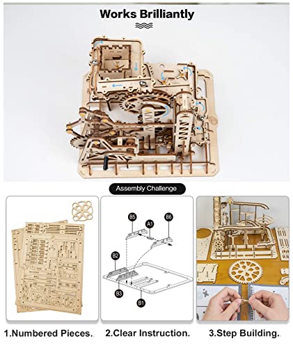 Robotime Laser Cut Puzzle de Madera | Kit de construcción Set Model | Juego de Puzzle en 3D (Tower Coaster)