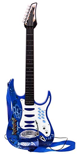 Rock Guitarra con Cuerdas de Acero, Amplificadores, Soporte Ajustable y Micrófono - Guitarra Rock para Niños - Guitarra Infantil - Rock Guitarra - Guitarra para Juguetes Instrumento Musical Infantil