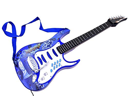 Rock Guitarra con Cuerdas de Acero, Amplificadores, Soporte Ajustable y Micrófono - Guitarra Rock para Niños - Guitarra Infantil - Rock Guitarra - Guitarra para Juguetes Instrumento Musical Infantil