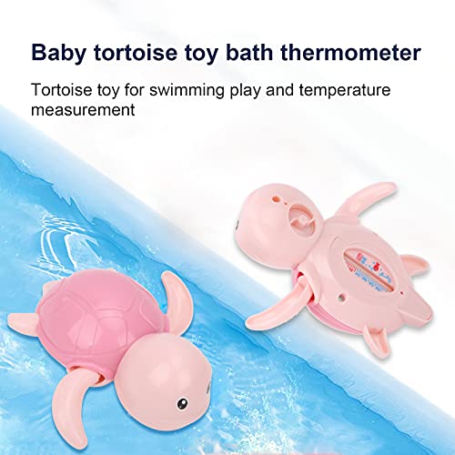 Rodi Termómetro de Agua, termómetro de Temperatura de bañera Termómetro de baño con Forma de Tortuga Termómetro Flotante para bebé para baño(Rosado)