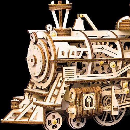 ROKR Modelo del Arte de la Locomotora del Rompecabezas de Madera del Corte 3D del Laser de con los Juguetes mecánicos del Engranaje-Mejores para los Muchachos y Las Muchachas (Locomotive)