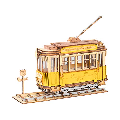 Rolife Puzzle 3D Madera Tranvía Maquetas para Montar para Construir Adultos Niñas, Tramcar