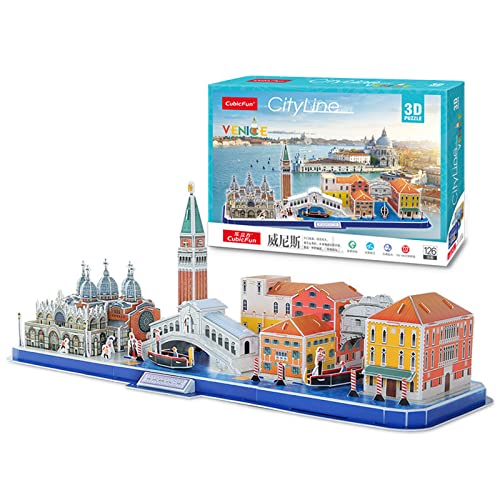 Rompecabezas 3D Horizonte De La Ciudad De Venecia, Kit De Modelo De Construcción De Arquitectura De National Geographic para Adultos Y Niños, Regalos De Decoración, 126 Piezas