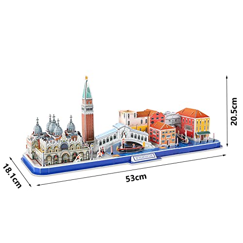 Rompecabezas 3D Horizonte De La Ciudad De Venecia, Kit De Modelo De Construcción De Arquitectura De National Geographic para Adultos Y Niños, Regalos De Decoración, 126 Piezas