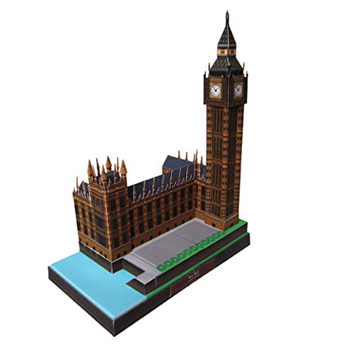 Rompecabezas 3D modelo de construcción de papel gran arquitectura del mundo del juguete Big Ben Reino Unido Reloj de Londres Inglaterra construcción famosa