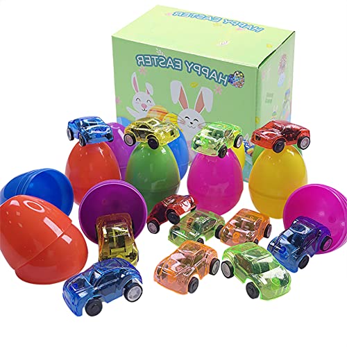 Rongchuang Huevo de Pascua Sorpresa Juguetes Llenos de Muñeca/Dinosaurio/Mini Coche de Juguete, Accesorios de Fiesta de Pascua y Regalo Sorpresa para Niños