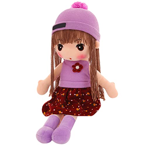 Rongchuang Muñecos suaves de peluche Bella muñeca de peza, Fiaba Princesa niña Juguete simpático dibujos animados niña muñeca juguetes de peluche 45 cm (Purple A)