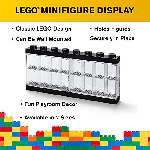 Room Copenhagen Caja expositora para 16 Minifiguras de Lego, Contenedor apilable para Pared o Escritorio, Negra, Grande