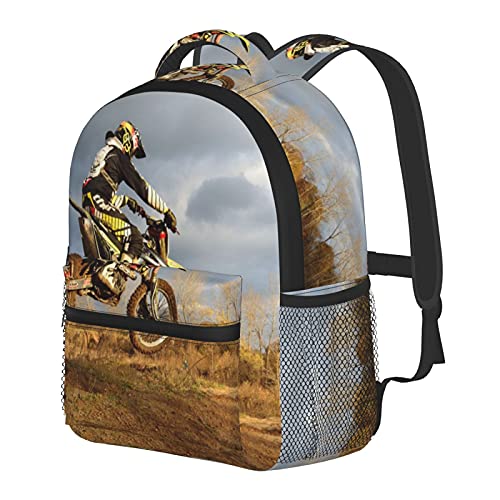 RTUBNSD Mochila Infantil para Niño Kindergarten Piloto de motocross en su bici de la suciedad Mochilas Kinder Preescolar Niñas Mochila Mochilas Lindo 2-5 Años