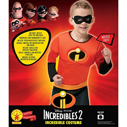 Rubies 641392NS Disfraz oficial de Disney Incredibles para 2 niños, talla única para niños de 4 a 6 años