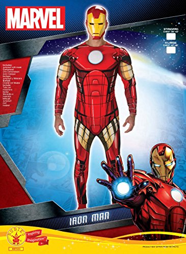 Rubie's 887533 Disfraz oficial de Iron Man Deluxe para adulto, tamaño estándar