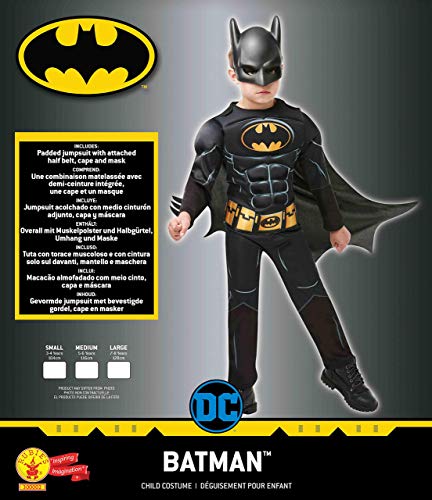 Rubies - Batman Black Core Deluxe Disfraz para Niños, Negro, L (7-8 años), 300002-L