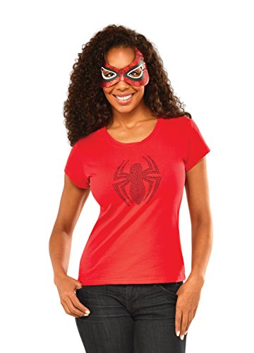 Rubies Costume Co Marvel Universe Spider-Girl - Camiseta de Mujer con Diamantes de imitación, Multicolor