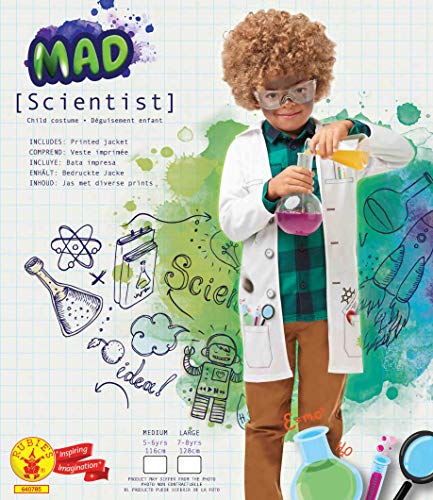 Rubies 's - Disfraz de científico loco oficial para niños, uniforme de médico de laboratorio