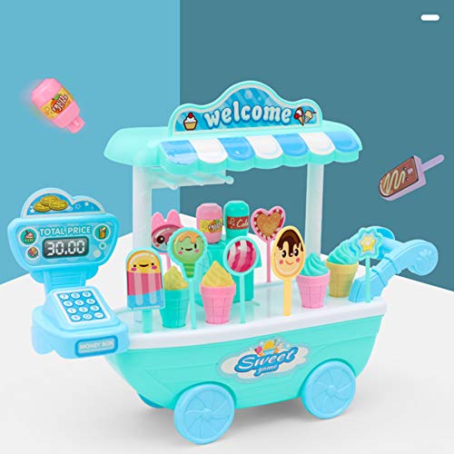 Ruby569y Juguetes de juego de simulación, carrito de Lollipop Diseño detallado Durable Plastic Kids Simulational Candy Shop para el hogar - rosa